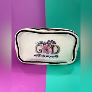Canvas Cosmetic Pouch: With God All Things Are Possible